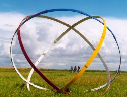 kunstinteressierte mit dem rad unterwegs- blick über die boddenwiesen von ahrenshoop